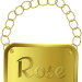Schild Rose mit Kettenglieder