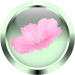 glasbutton  hell gruen bluete rand