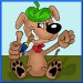 Hund mit Pinsel FarbeundSchattenJacky