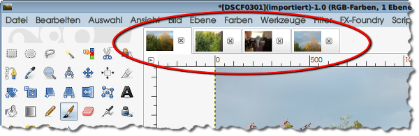 viele Bilder sind geöffnet